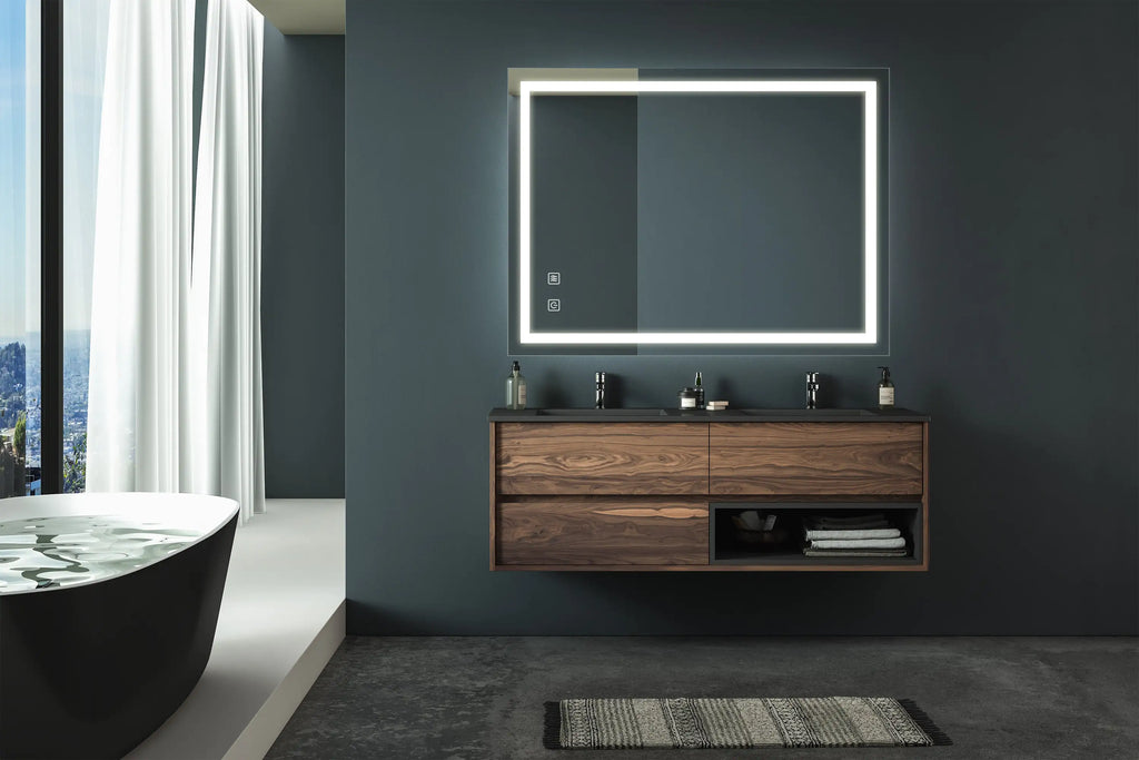 LED Bathroom Mirror 32×24 — Anti-Fog, Dimmable, CRI 95, IP54