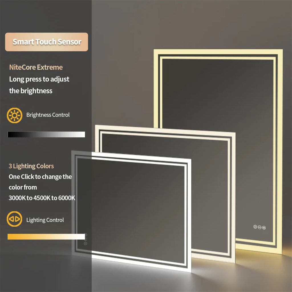 Prime Cuellar Illuminate™ LED Backlit Bathroom Mirror — Frameless, Dimmable & Anti-Fog (20×28″)