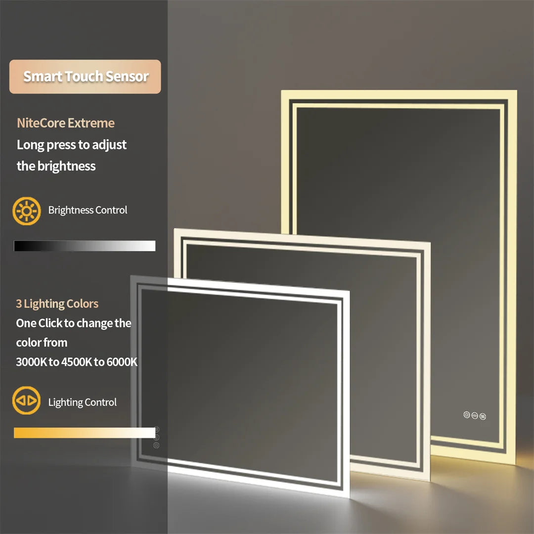 Prime Cuellar Illuminate™ LED Backlit Bathroom Mirror — Frameless, Dimmable & Anti-Fog (20×28″)
