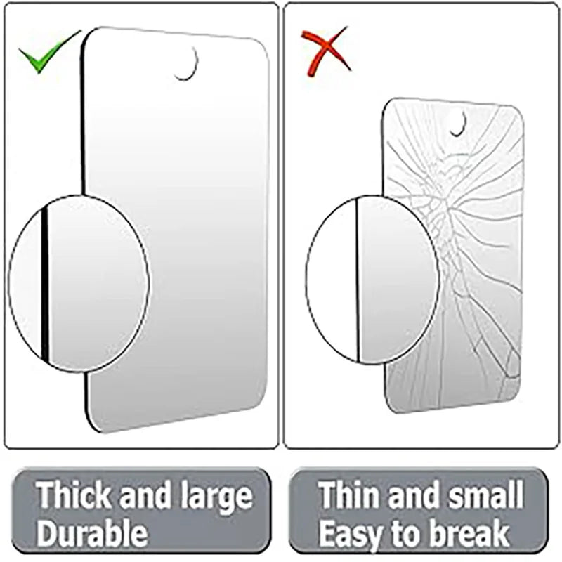 Fogless Shower Shaving Mirror — 8″ Acrylic, No-Drill