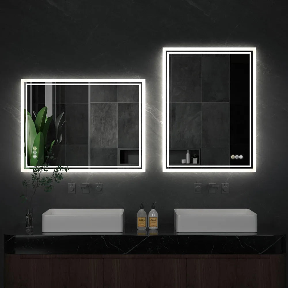 Prime Cuellar Illuminate™ LED Backlit Bathroom Mirror — Frameless, Dimmable & Anti-Fog (20×28″)