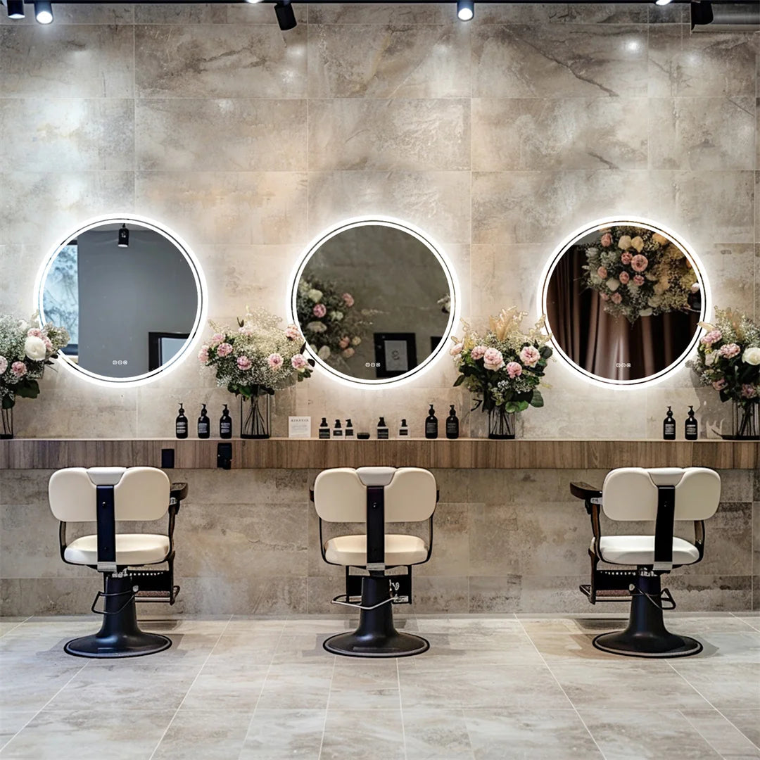 Round LED Bathroom Mirror 24″ — Anti-Fog, Dimmable Halo