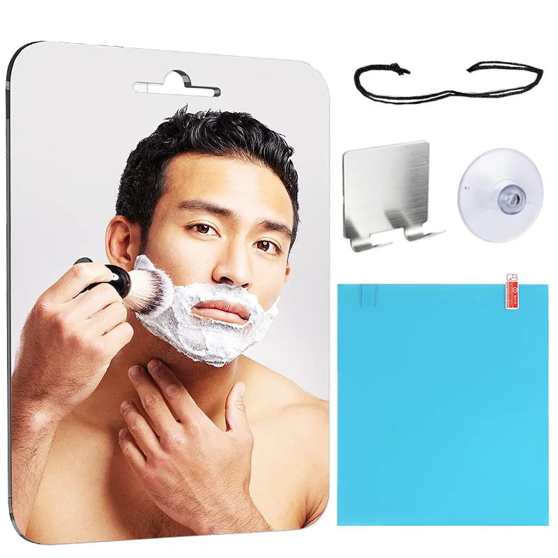 Fogless Shower Shaving Mirror — 8″ Acrylic, No-Drill