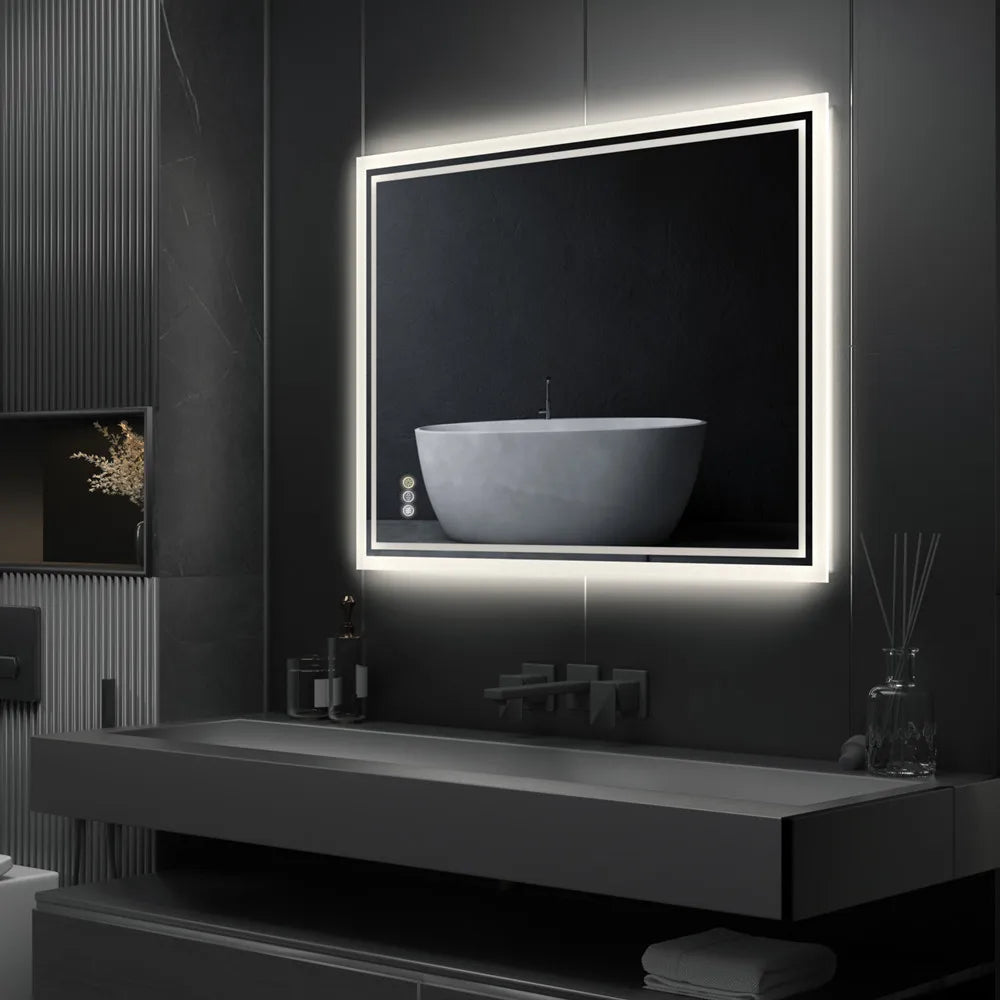Prime Cuellar Illuminate™ LED Backlit Bathroom Mirror — Frameless, Dimmable & Anti-Fog (20×28″)