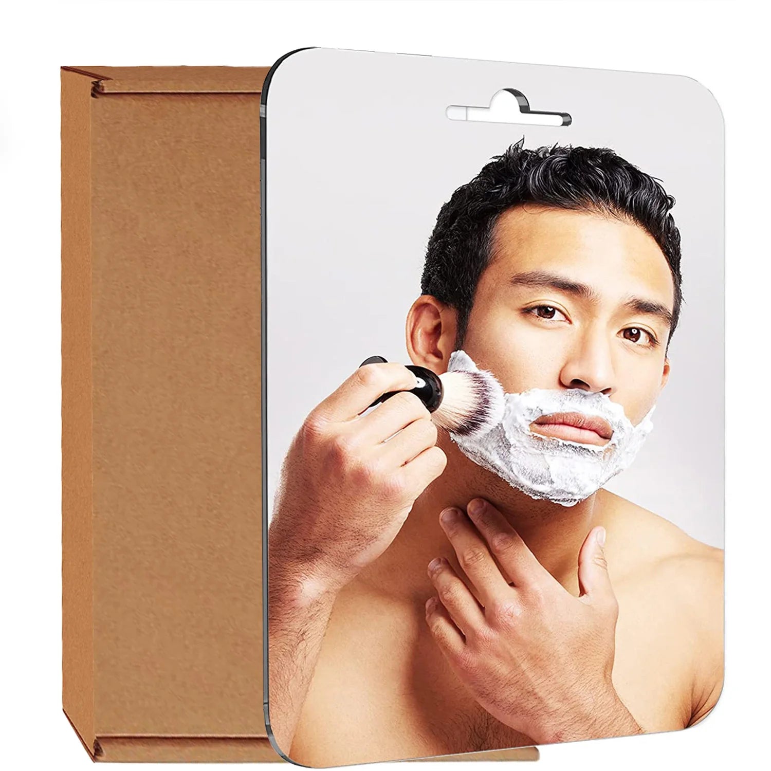 Fogless Shower Shaving Mirror — 8″ Acrylic, No-Drill