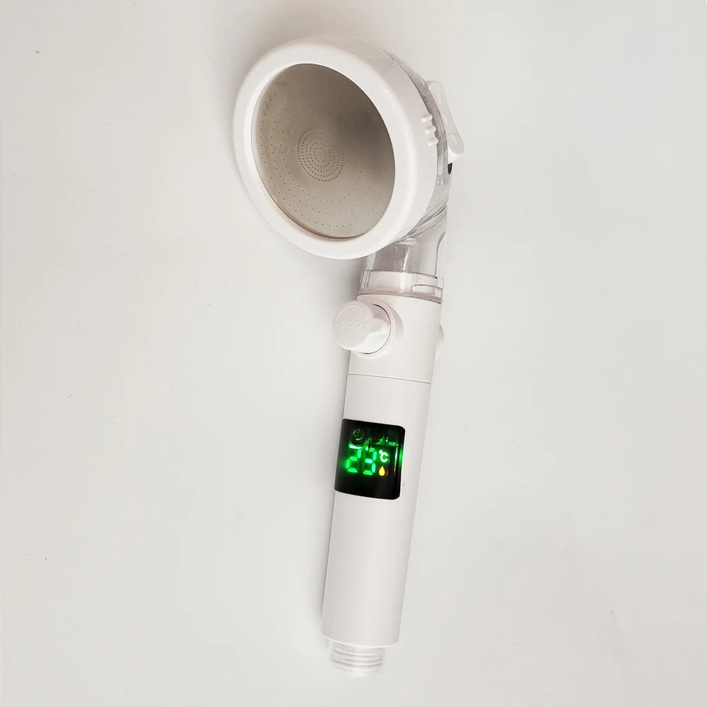 LED Temperature Display Shower Head — 3 Modes, High-Pressure, Water-Saving (G1/2”)