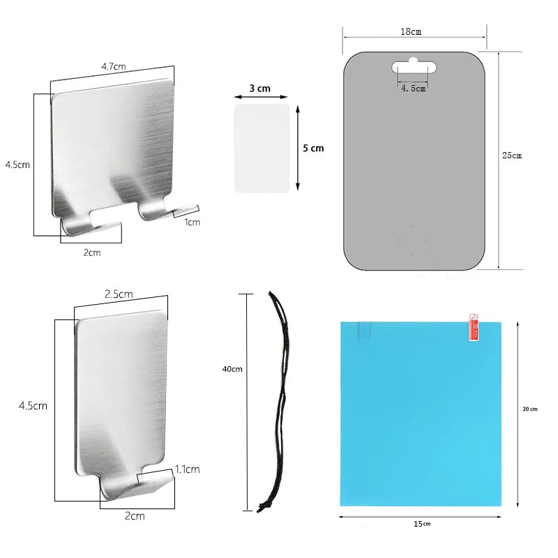 Fogless Shower Shaving Mirror — 8″ Acrylic, No-Drill
