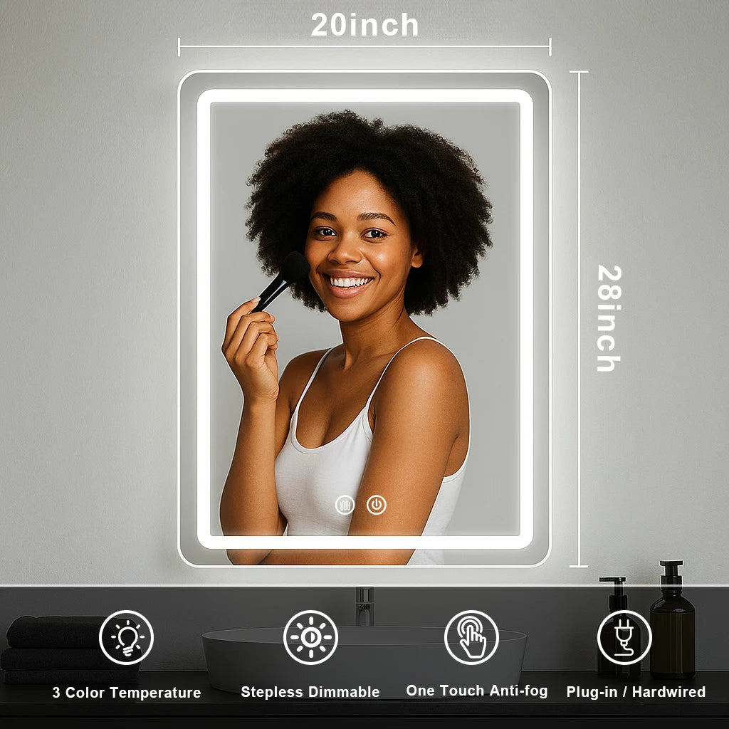 LED Bathroom Mirror — 50×70cm (20×28")