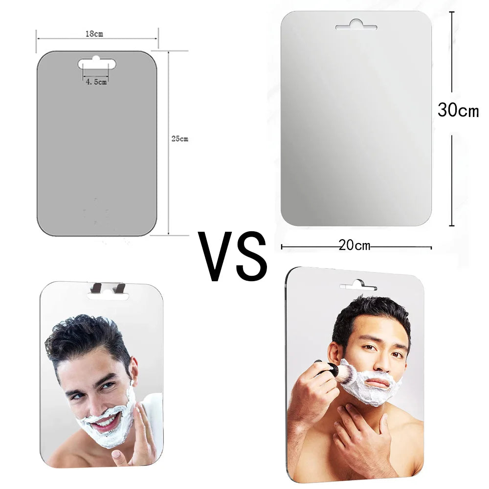 Fogless Shower Shaving Mirror — 8″ Acrylic, No-Drill