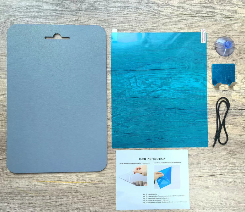 Fogless Shower Shaving Mirror — 8″ Acrylic, No-Drill