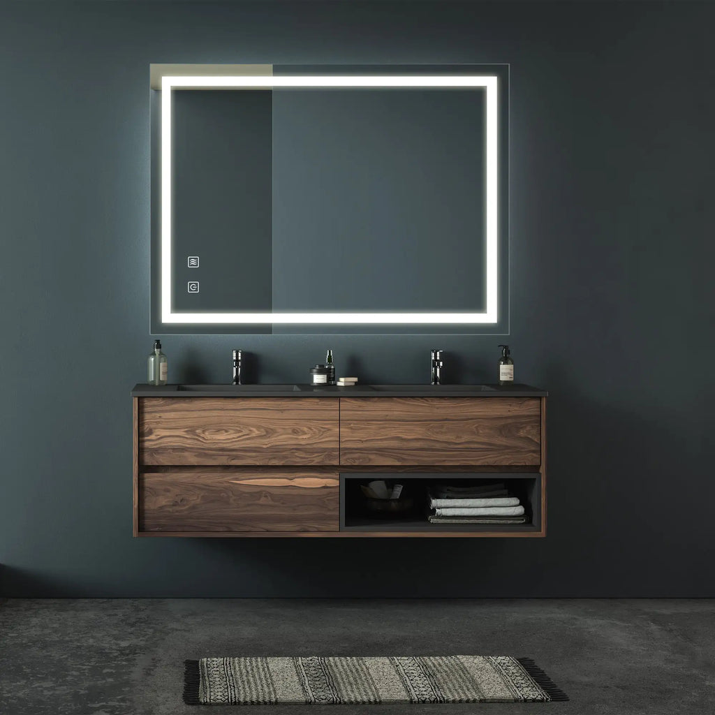 LED Bathroom Mirror 32×24 — Anti-Fog, Dimmable, CRI 95, IP54