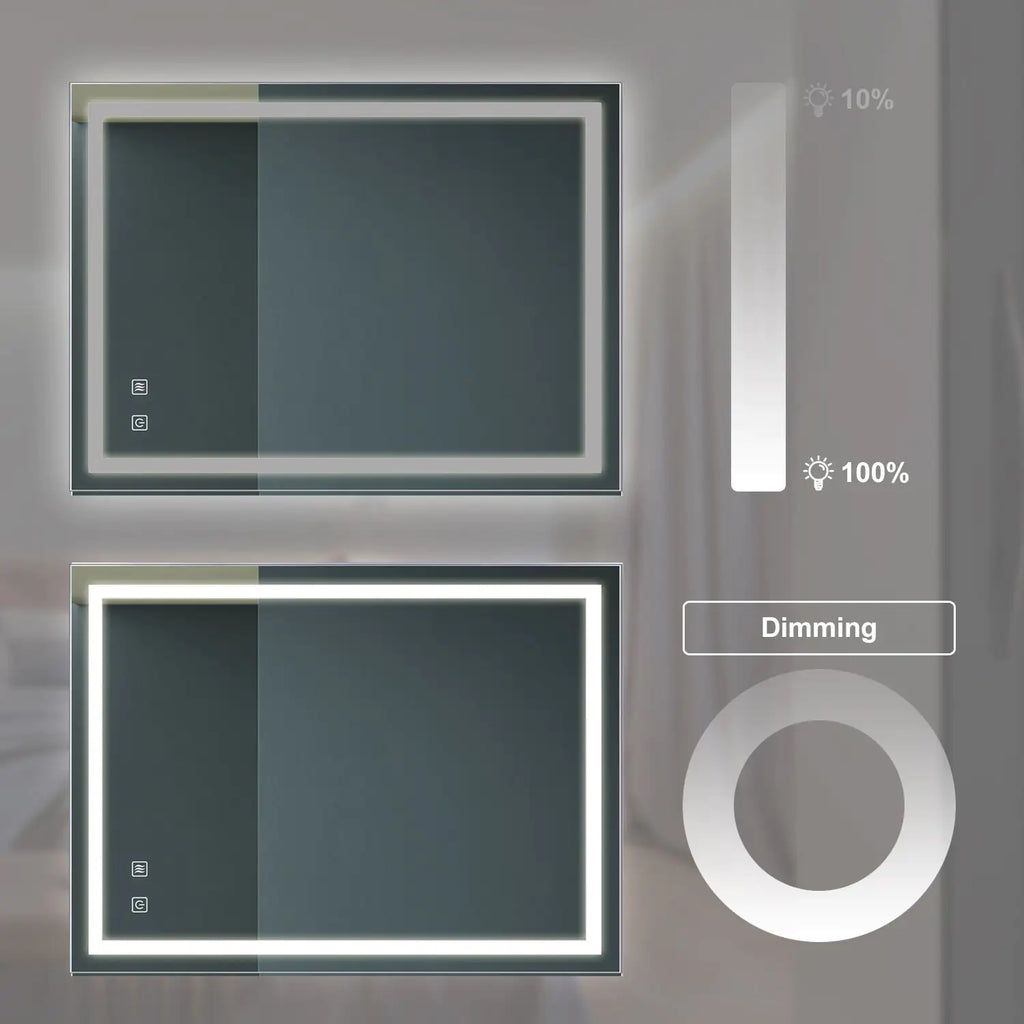 LED Bathroom Mirror 32×24 — Anti-Fog, Dimmable, CRI 95, IP54