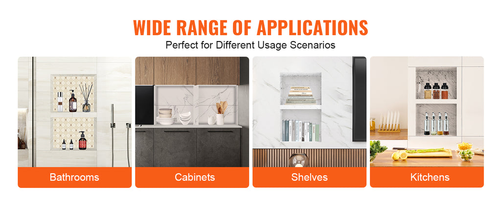 SucceBuy Shower Niche Ready for Tile Shelf Organizer  Corners Niche Recessed Sealed Protection  Soap Storage for Shower Bathroom